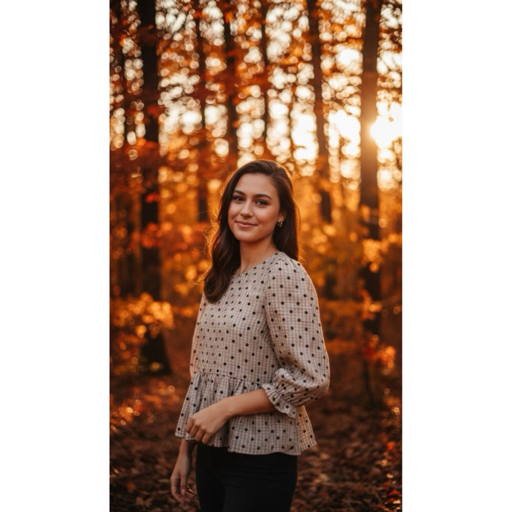 🔥 BUY ONE GET ONE FREE! Blu Pepper Polka Dot & Plaid Peplum Top with Back Bow🔥